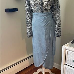 Tasha Polizzi Light Blue Wrap Skirt